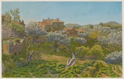 Fermes à Bormes av Henri Rivière