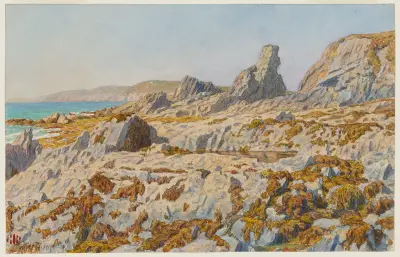 Lågvatten vid Pors Léonnec, Morgat av Henri Rivière