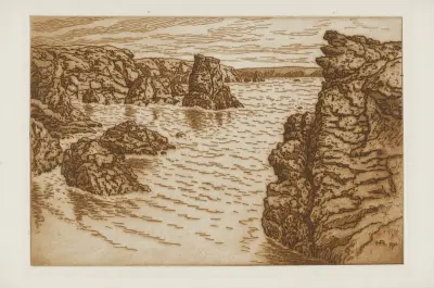 Pointe des Poulains på Belle-Île av Henri Rivière