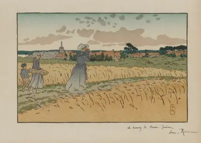 Le Bourg de Perros-Guirec av Henri Rivière