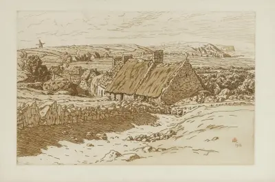 Byn Gaoulac’h, liten by nära havet av Henri Rivière