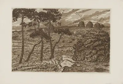 Les Meules d’ajoncs av Henri Rivière
