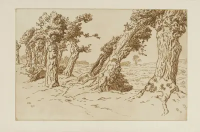 De gamla ekarna av Henri Rivière