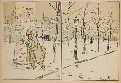 Paris i vinter, program för Théâtre Libre av Henri Rivière