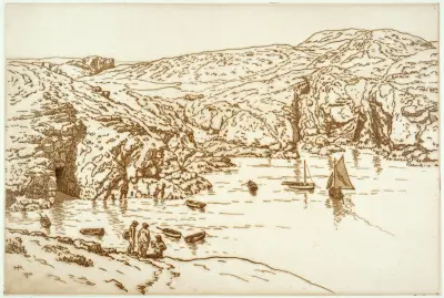 Fiskare i en vik av Henri Rivière