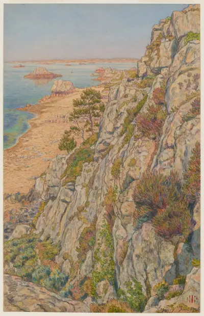 Roc Neveu – La falaise de l’oiseau. Loguivy av Henri Rivière