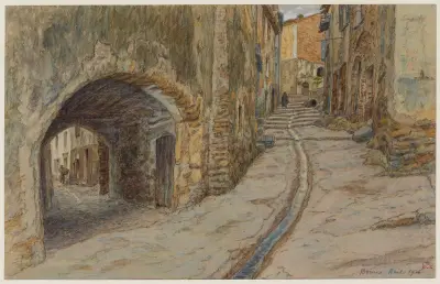 Rue Rompi-cou. Bormes av Henri Rivière