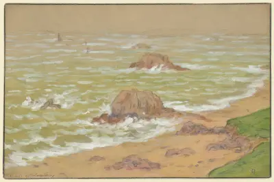 Storm vid Loguivy av Henri Rivière