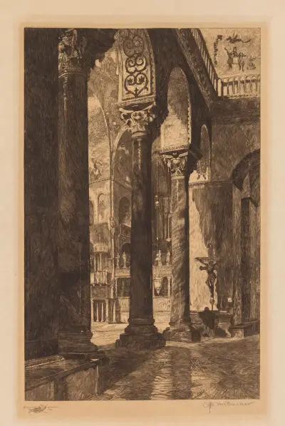 Interior of St. Mark’s, Venice av Otto Henry Bacher