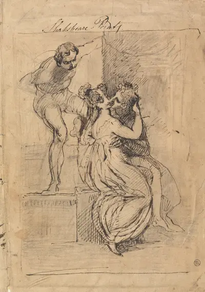 Figur lutad över trappa av Henry Fuseli