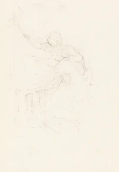 Flicka och ung man vid ett bord av Henry Fuseli
