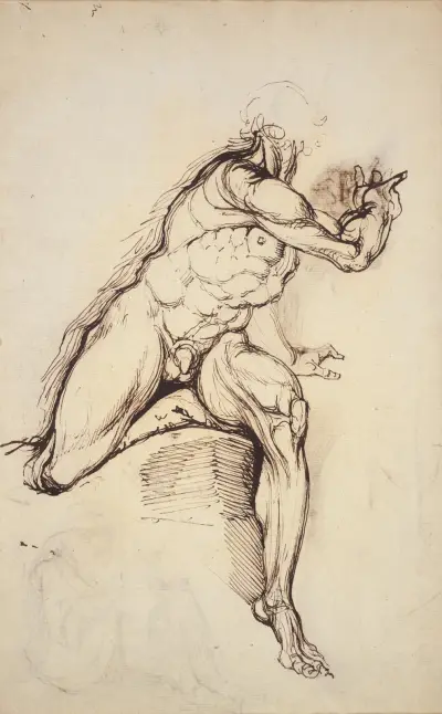 Manlig nakenstudie av Henry Fuseli