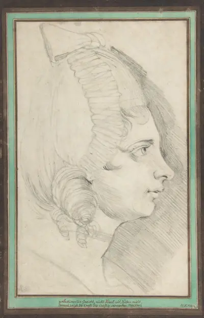 Porträtt av ung dam i vänsterprofil av Henry Fuseli