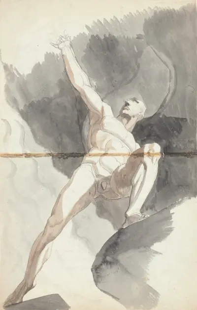 Satan trotsar himlens makter II av Henry Fuseli