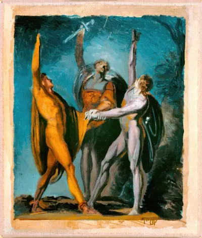 Skiss till ”Eden på Rütli”, kvinnlig figur (verso) av Henry Fuseli