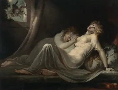 Mardrömmen som lämnar två unga kvinnor av Henry Fuseli