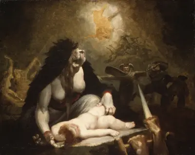 Nattmaran besöker lappländska häxor av Henry Fuseli