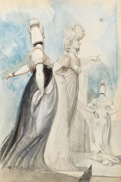 Three Women Promenading av Henry Fuseli