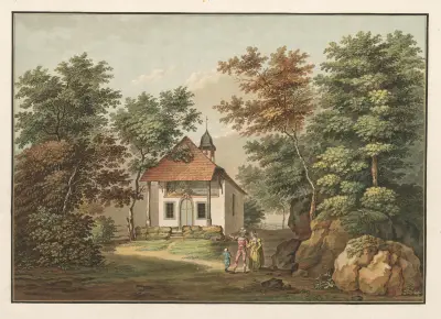 Vue de la chapelle de Guillaume Tell dans le Canton de Schweiz av Henry Fuseli