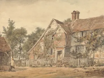 A Farmhouse av William Henry Hunt