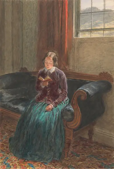 A Lady Reading av William Henry Hunt