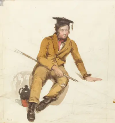 A Young Scholar Goes Fishing av William Henry Hunt