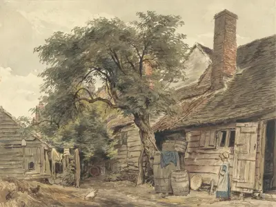 Backyard of a Cottage av William Henry Hunt