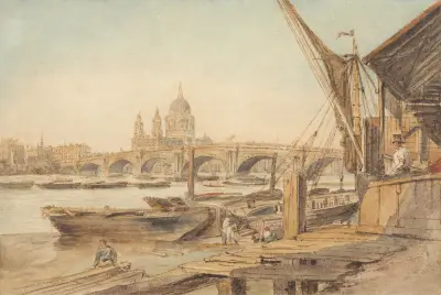 St. Paul’s Cathedral and Blackfriar’s Bridge av William Henry Hunt