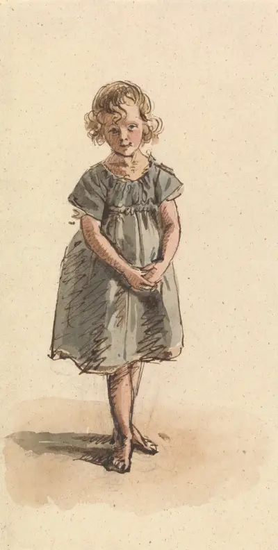 Junges Mädchen barfuß stehend von William Henry Hunt