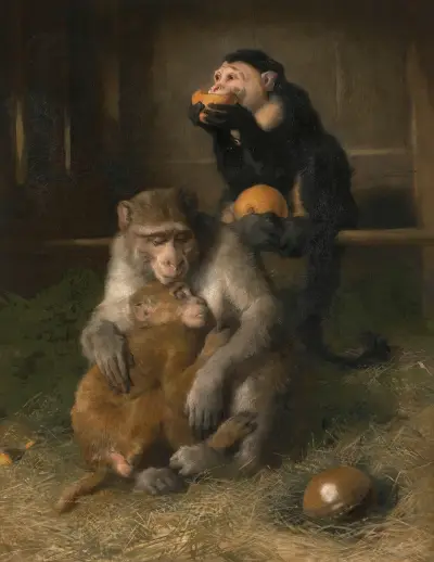 Doctor’s Visit To Poor Relations At The Zoological Gardens av Sir Edwin Henry Landseer