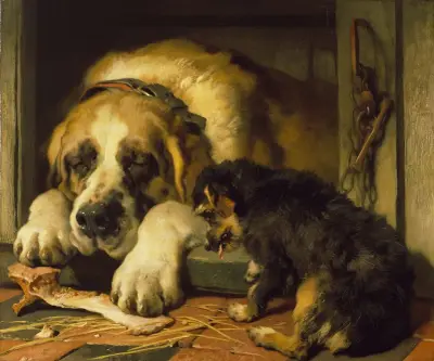 Doubtful Crumbs av Sir Edwin Henry Landseer