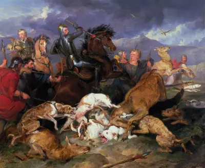 The Hunting Of Chevy Chase av Sir Edwin Henry Landseer