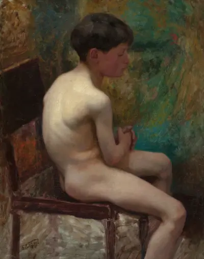 A Young Boy (Seated Boy) av Edward Henry Potthast