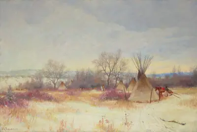 Indiánský tábor, Joseph Henry Sharp