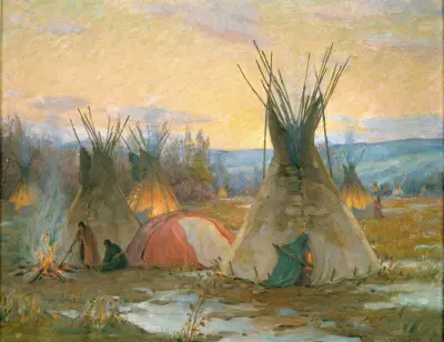 Preparing for the Medicine Sweat av Joseph Henry Sharp