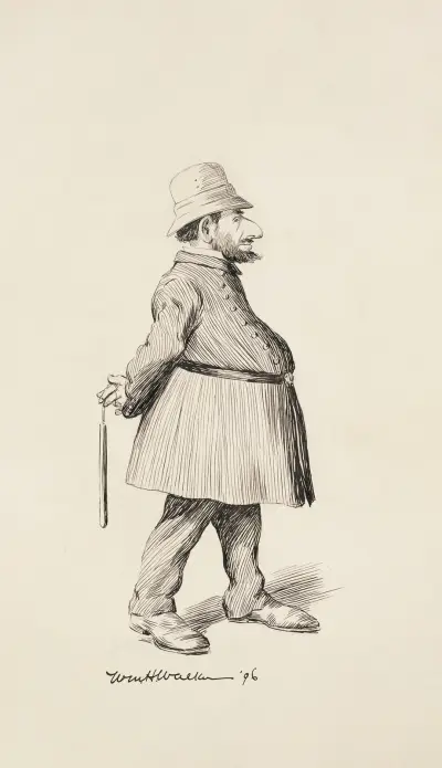 Ein dicker Polizist in Uniform von William Henry Walker