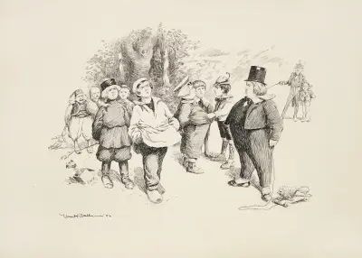 Eine Gruppe von Kindern, jedes aus einem anderen Land, streitet miteinander von William Henry Walker