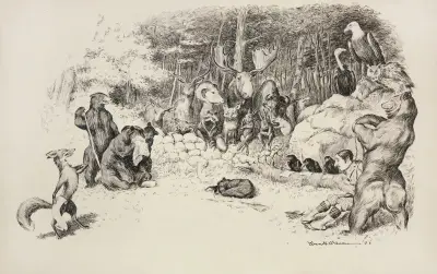 Myśliwy pojmany przez zwierzęta i postawiony przed sądem za zabicie małego niedźwiadka, William Henry Walker