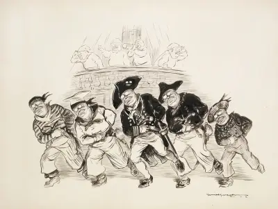Piracka załoga, w której wszyscy od kapitana po obserwatora wyglądają jak Theodore Roosevelt, William Henry Walker
