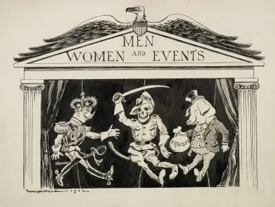 Ein Puppenspiel mit dem Titel 'Männer, Frauen und Ereignisse' von William Henry Walker