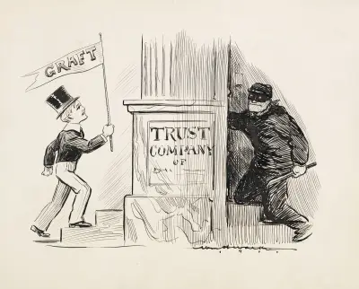 Złodziej włamujący się od tyłu do budynku Trust Company, William Henry Walker