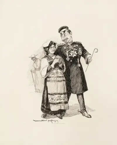 Żołnierz zaleca się do kobiety, William Henry Walker