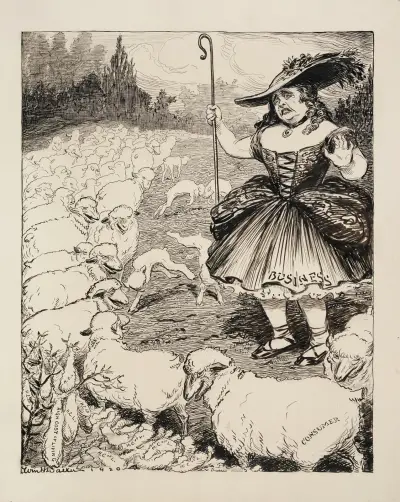 Biznes przedstawiony jako zmartwiona pasterka, William Henry Walker
