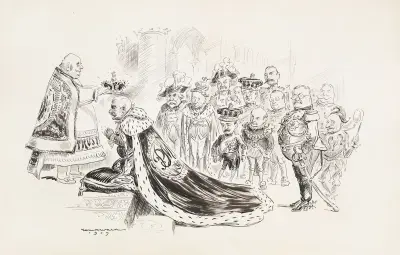 J. Pierpont Morgan koronowany na króla przez mężczyznę uosabiającego trusty, William Henry Walker