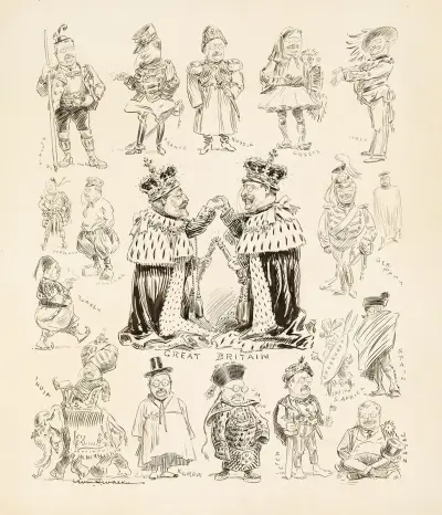 Mehrere Porträts von Theodore Roosevelt in der Tracht verschiedener Länder von William Henry Walker