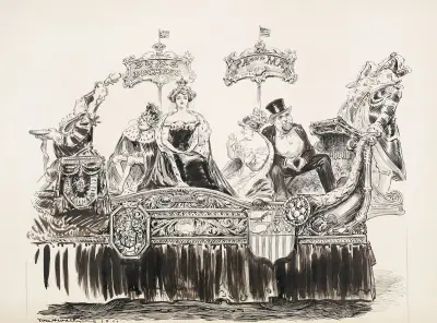 Vorschlag für einen anglo-amerikanischen Festwagen in der Krönungsparade von William Henry Walker