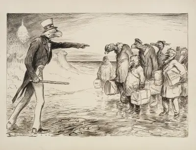 Amerykański orzeł odpędza kilku kandydatów do imigracji ze Stanów Zjednoczonych, William Henry Walker