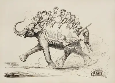 Der Elefant der Republikanischen Partei marschiert zum republikanischen Parteitag von William Henry Walker