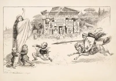 Der Tempel der Kunst ist auf Anordnung des Theater-Trusts geschlossen von William Henry Walker