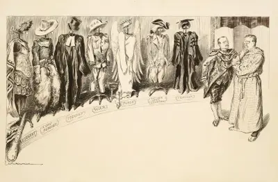 Theodore Roosevelt, z pomocą Loeba, próbuje zdecydować, jaki strój założyć, William Henry Walker